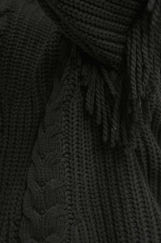 Sweter damski z ozdobnym splotem kolor czarny Damski