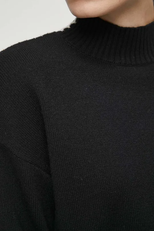 Sweter damski gładki kolor czarny Damski