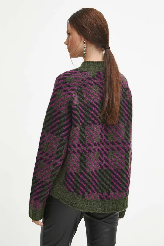 Sweter damski wzorzysty kolor czarny 74 % Poliester, 24 % Akryl, 2 % Elastan