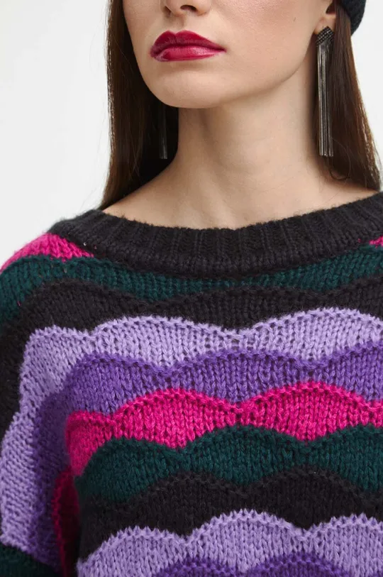 Sweter damski wzorzysty kolor czarny Damski