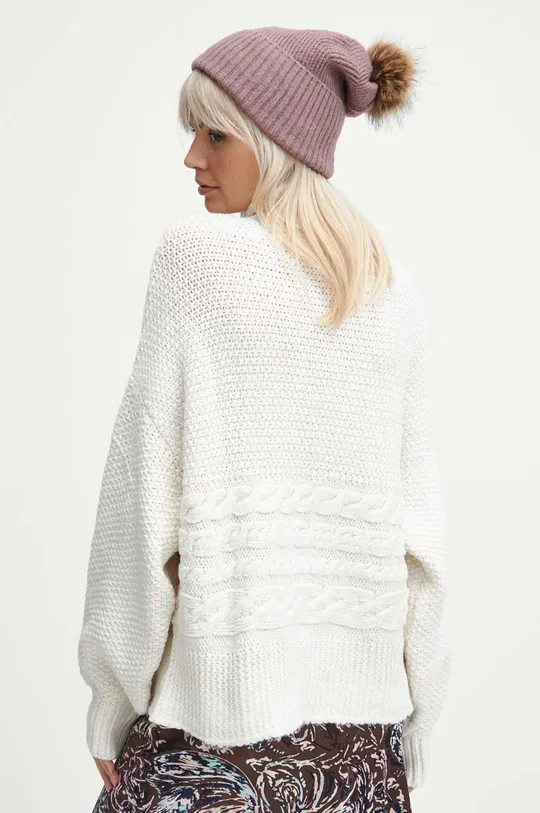 Sweter damski z fakturą kolor beżowy 86 % Akryl, 10 % Poliester, 4 % Poliamid