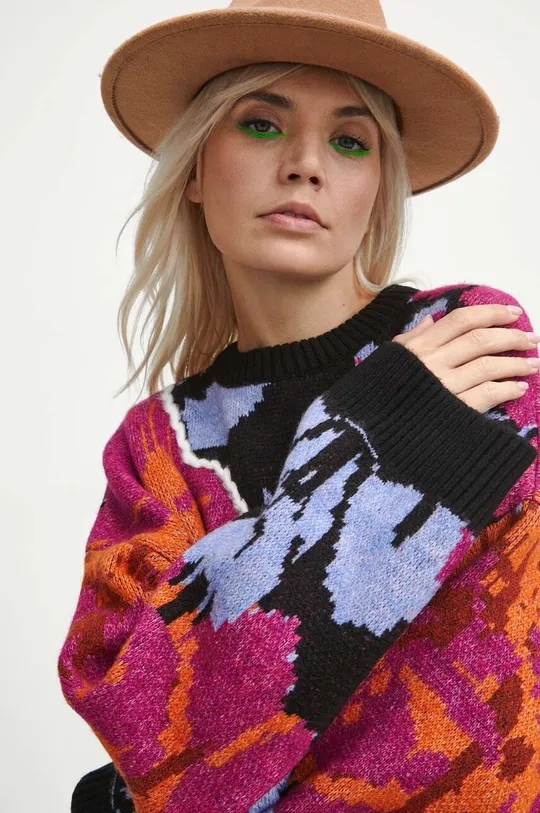 Sweter damski wzorzysty kolor multicolor Damski
