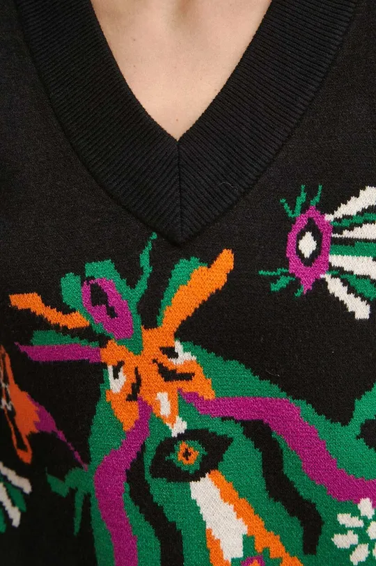 Sweter damski wzorzysty kolor czarny Damski