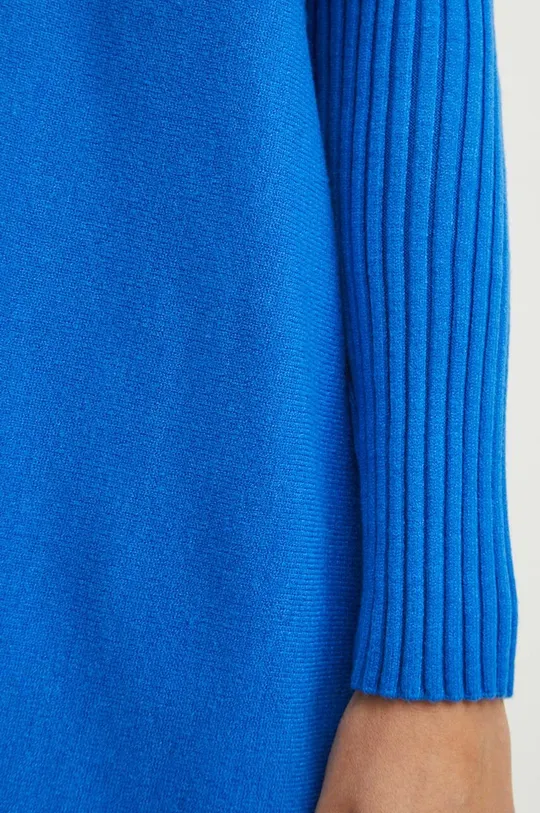 Poncho damskie gładkie kolor niebieski Damski