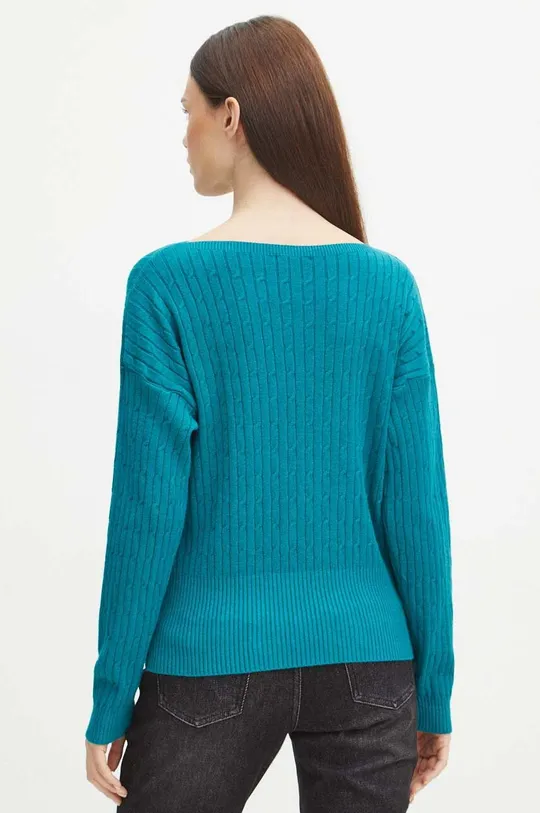 Sweter damski z fakturą kolor zielony 52 % Wiskoza, 26 % Poliester, 22 % Poliamid
