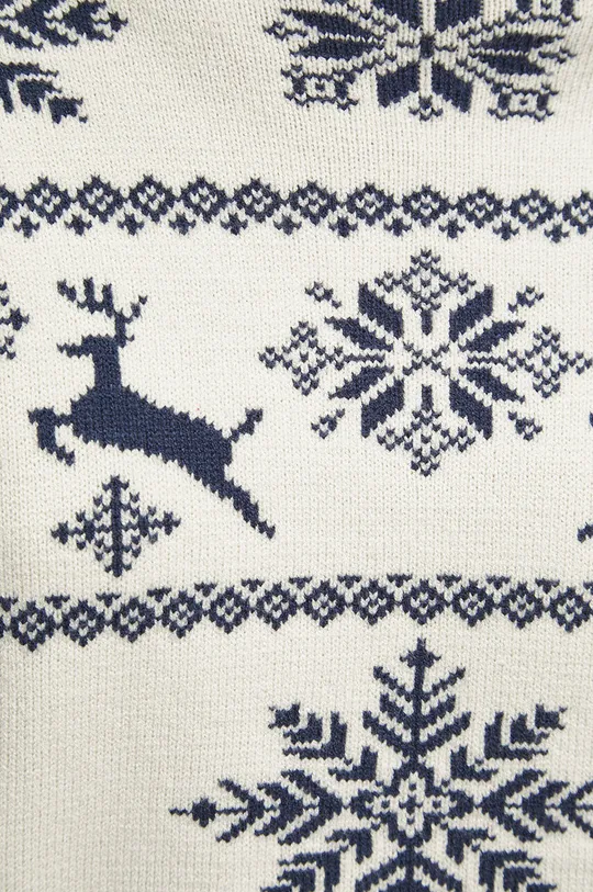 Sweter damski z motywem świątecznym kolor beżowy Damski