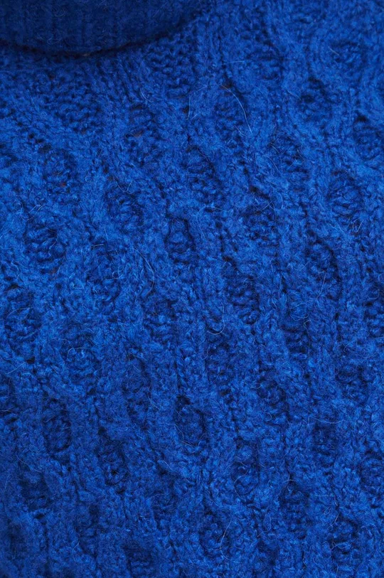 Sweter damski z domieszką wełny kolor niebieski