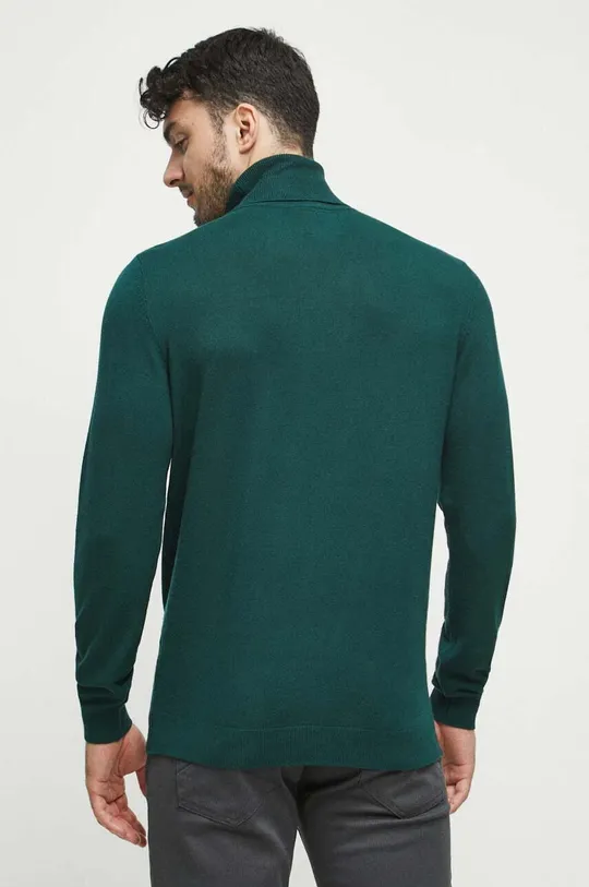 Sweter męski z golfem kolor zielony 70 % Wiskoza, 30 % Poliamid