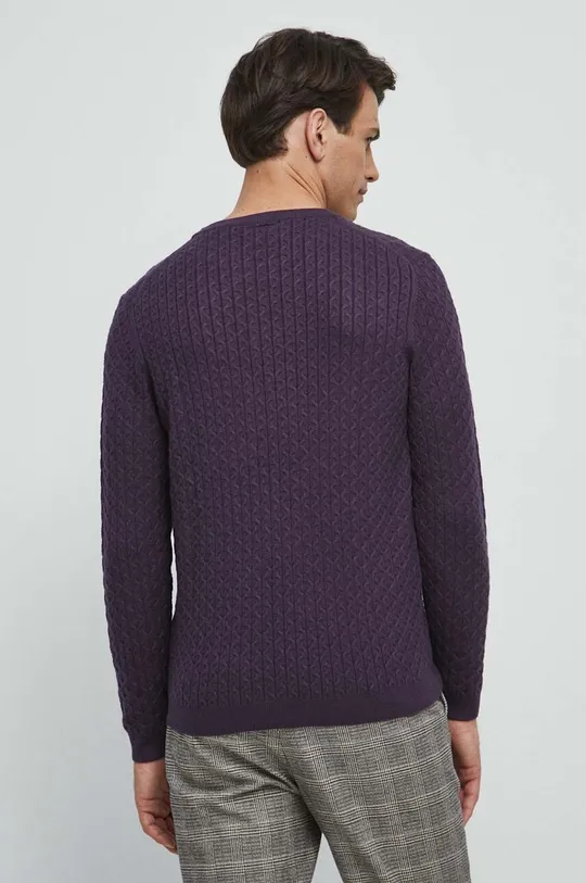 Sweter męski z fakturą kolor fioletowy 52 % Wiskoza, 26 % Poliester, 22 % Poliamid