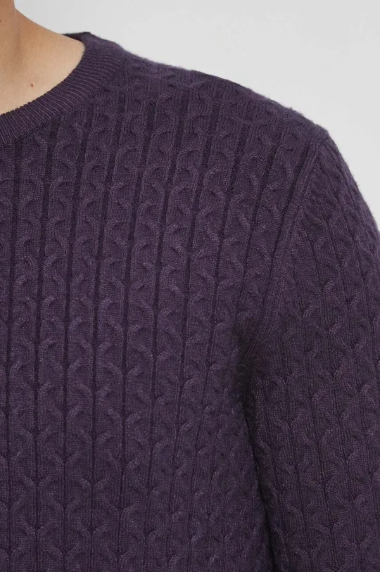 Sweter męski z fakturą kolor fioletowy Męski