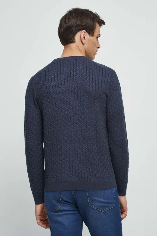 Sweter męski z fakturą kolor granatowy 52 % Wiskoza, 26 % Poliester, 22 % Poliamid