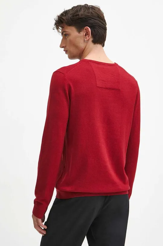 Sweter bawełniany męski gładki kolor czerwony 100 % Bawełna 