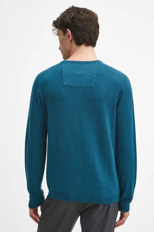 Sweter bawełniany męski melanżowy kolor zielony 100 % Bawełna 