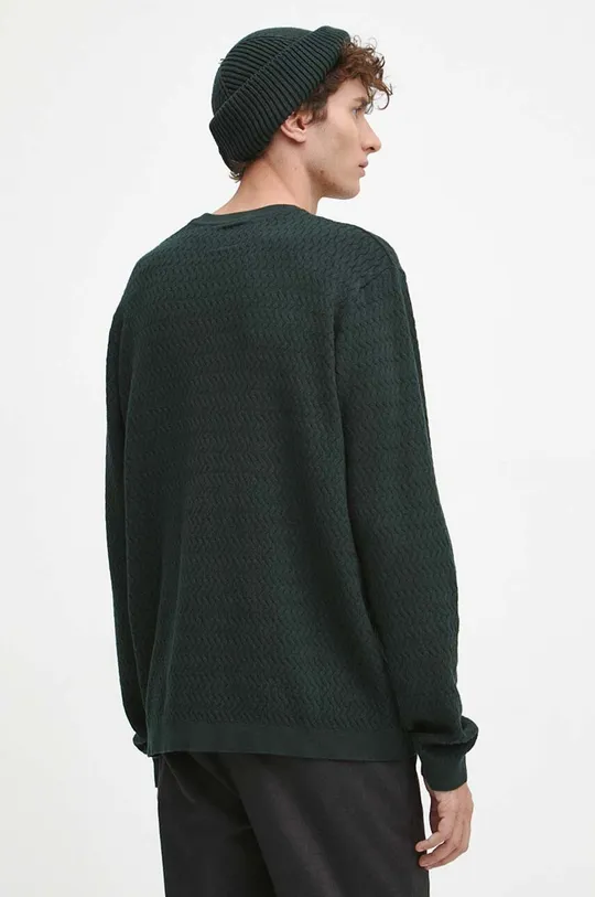 Sweter męski z fakturą kolor zielony 70 % Bawełna, 30 % Poliamid 
