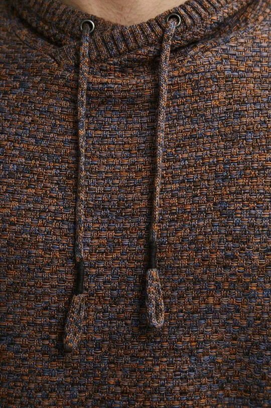 Sweter bawełniany męski z fakturą kolor czarny Męski
