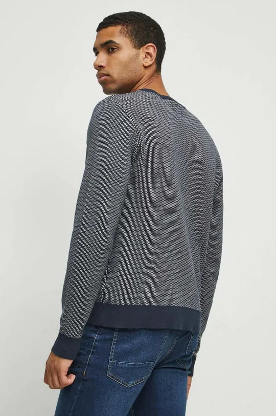 Sweter bawełniany męski z fakturą kolor czarny 100 % Bawełna 