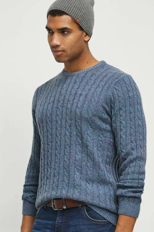 turkusowy Medicine sweter z domieszką wełny Męski