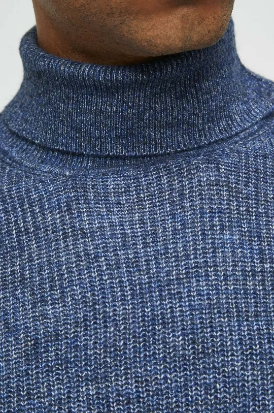 Sweter z domieszką wełny męski kolor granatowy Męski