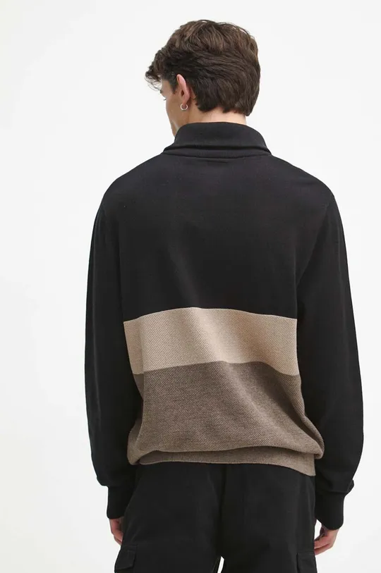 Sweter bawełniany męski z golfem kolor czarny 100 % Bawełna 