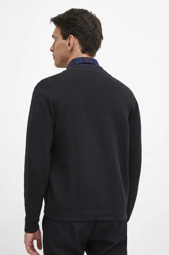 Sweter bawełniany męski gładki kolor czarny 100 % Bawełna 