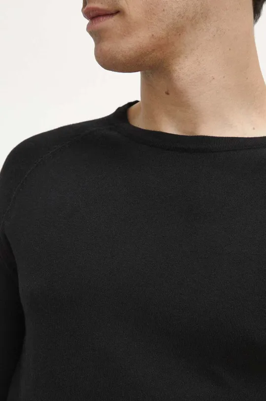 Sweter męski gładki kolor czarny Męski