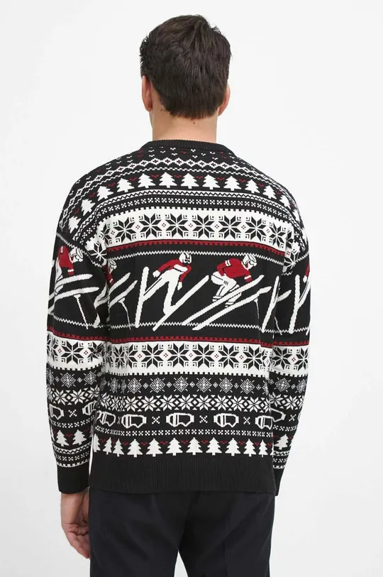 Sweter męski z motywem świątecznym kolor czarny 60 % Bawełna, 40 % Akryl