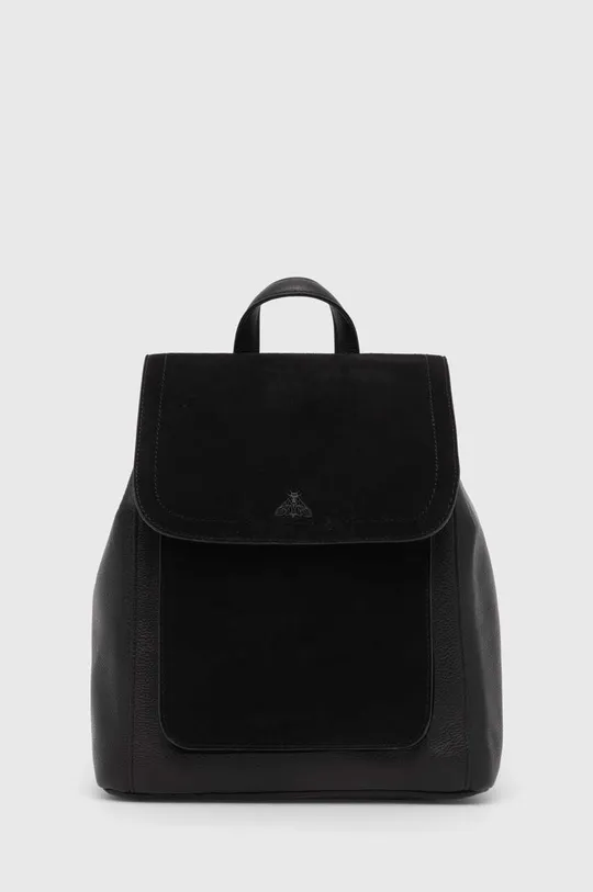 Kožený batoh dámský jednobarevný černá barva černá