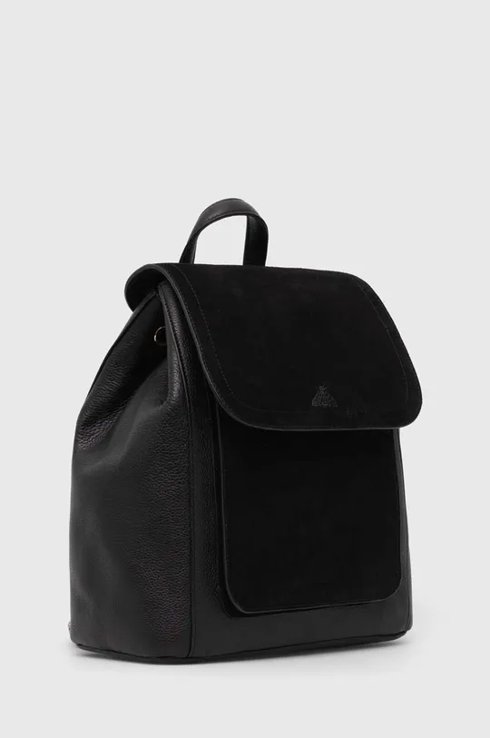 Kožený batoh dámský jednobarevný černá barva <p>Hlavní materiál: 100 % Přírodní kůže Podšívka: 100 % Bavlna</p>
