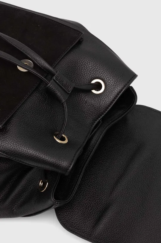Kožený batoh dámský jednobarevný černá barva