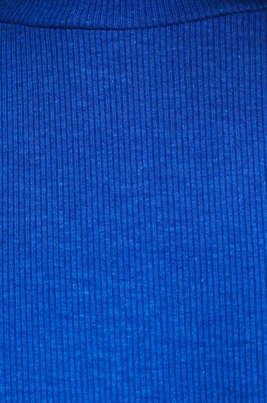 T-shirt damski prążkowany kolor niebieski Damski
