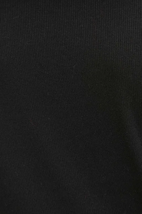 T-shirt damski prążkowany kolor czarny Damski