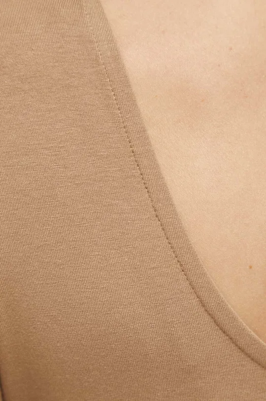 Bavlnené body dámske s elastanom béžová farba
