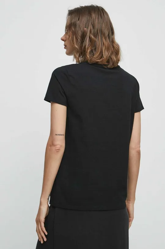 T-shirt bawełniany damski z nadrukiem z kolekcji na Dzień Psa kolor czarny 95 % Bawełna, 5 % Elastan