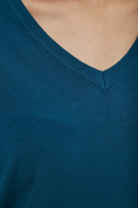 T-shirt damski gładki kolor turkusowy Damski