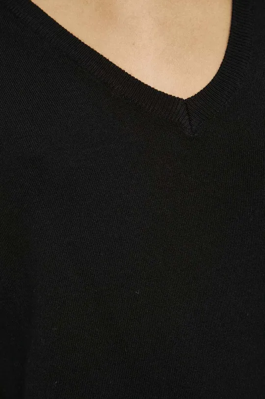 T-shirt damski gładki kolor czarny Damski