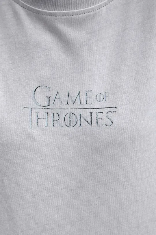 T-shirt bawełniany damski Game of Thrones kolor szary