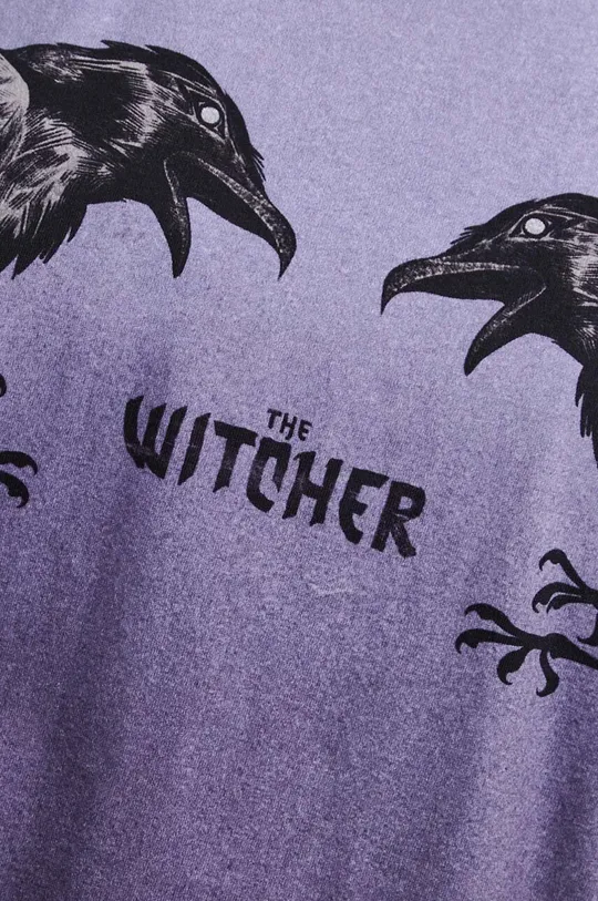 Bavlnené tričko dámske z kolekcie The Witcher x Medicine fialová farba Dámsky