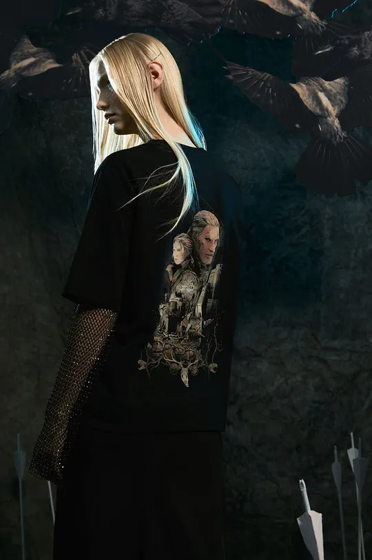 czarny T-shirt damski z kolekcji The Witcher x Medicine kolor czarny Damski