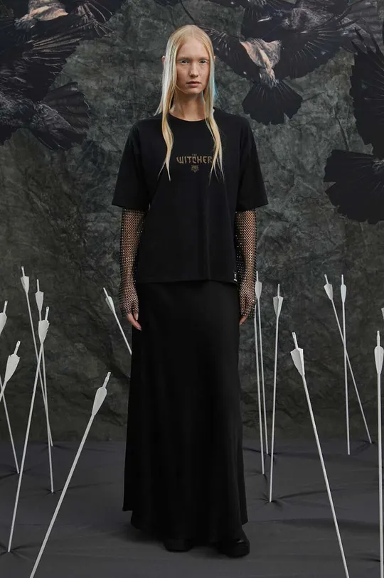 T-shirt damski z kolekcji The Witcher x Medicine kolor czarny 95 % Bawełna, 5 % Elastan 
