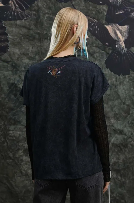 szary T-shirt bawełniany damski z kolekcji The Witcher x Medicine kolor szary