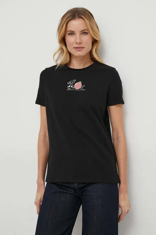 czarny Medicine t-shirt bawełniany Damski