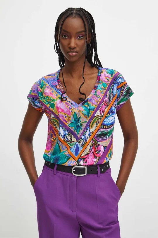 T-shirt bawełniany damski z kolekcji Medicine x Veronika Blyzniuchenko kolor multicolor multicolor