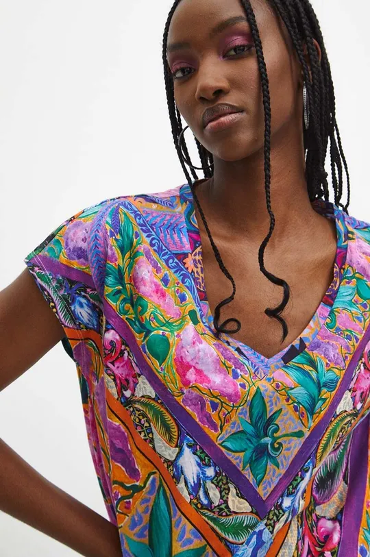 T-shirt bawełniany damski z kolekcji Medicine x Veronika Blyzniuchenko kolor multicolor Damski