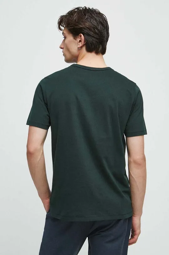 T-shirt męski bawełniany gładki kolor zielony 100 % Bawełna