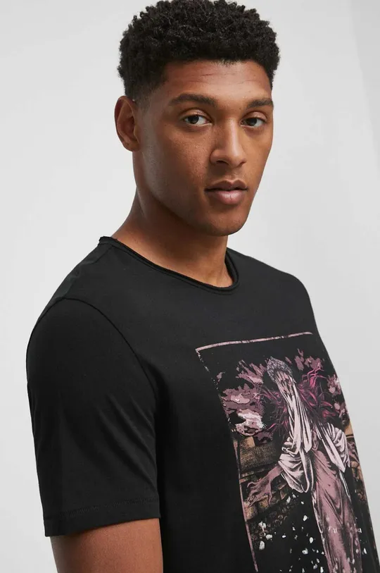 T-shirt bawełniany męski z kolekcji Zamkowe Legendy kolor czarny Męski