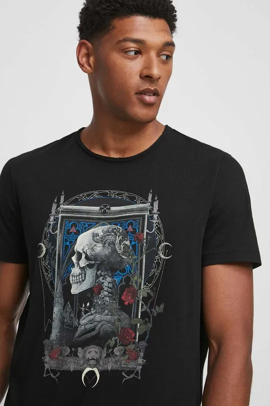 T-shirt bawełniany męski z kolekcji Zamkowe Legendy kolor czarny Męski