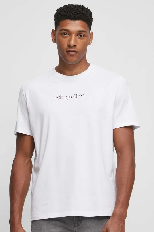 T-shirt bawełniany męski z kolekcji Zamkowe Legendy kolor biały biały