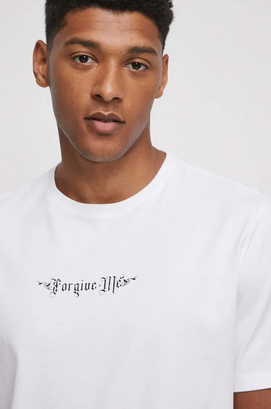 T-shirt bawełniany męski z kolekcji Zamkowe Legendy kolor biały Męski