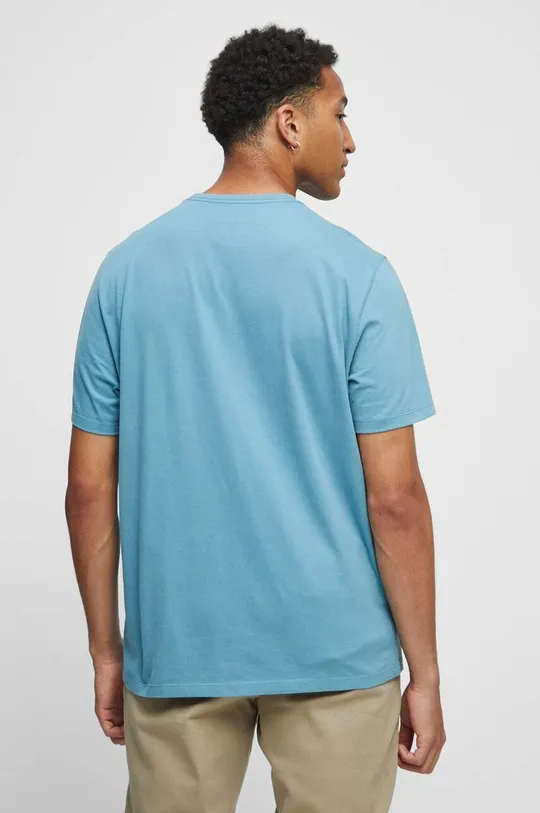 T-shirt bawełniany męski z nadrukiem kolor turkusowy 100 % Bawełna