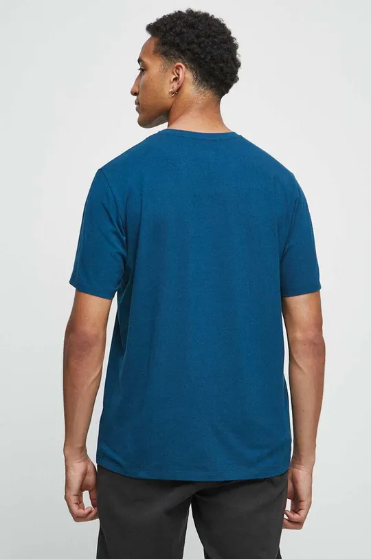 T-shirt bawełniany męski z nadrukiem z domieszką elastanu kolor turkusowy 95 % Bawełna, 5 % Elastan